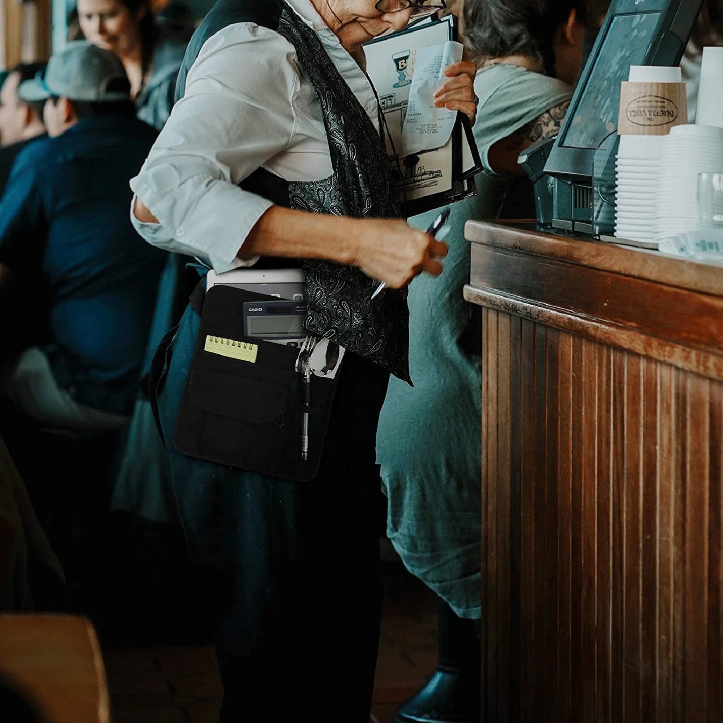 Server Pouch Waitress Accessories with Adjustable Belt