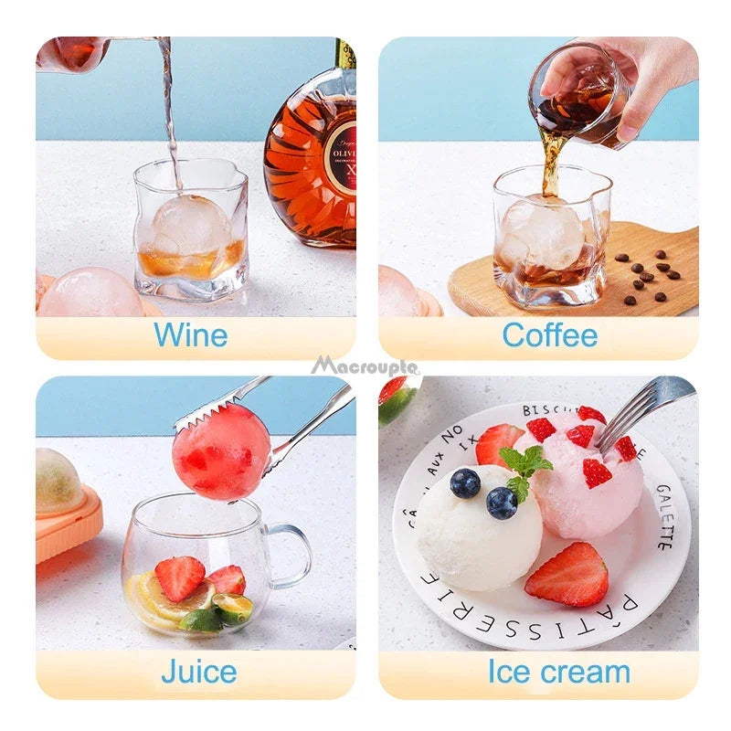 Silicone Ice Ball Maker Large 6.5cm 3D Big Round Sphere