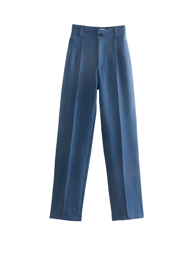 Bartender Black Women's High-Waist Straight-Leg Trousers