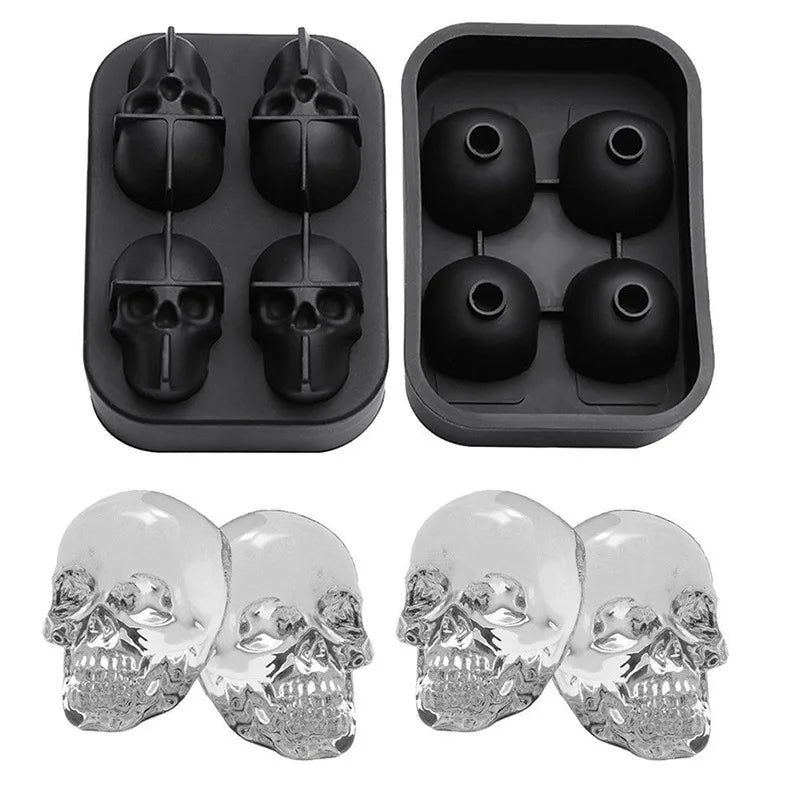 3D Skull Mold Whiskey Ice Cube Tray