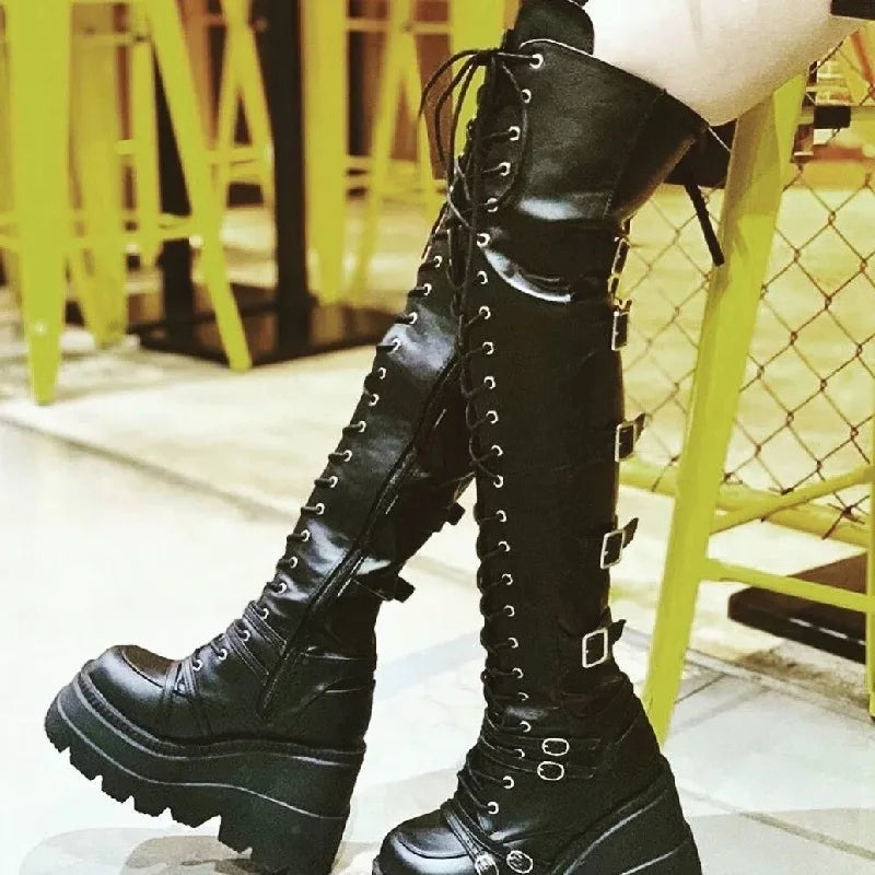 Thigh High Motorcycle Boot Over The Knee