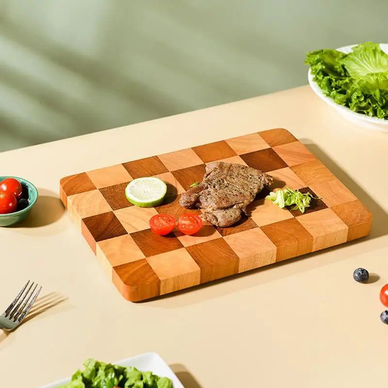 Checkerboard Beech Wood Cutting Board