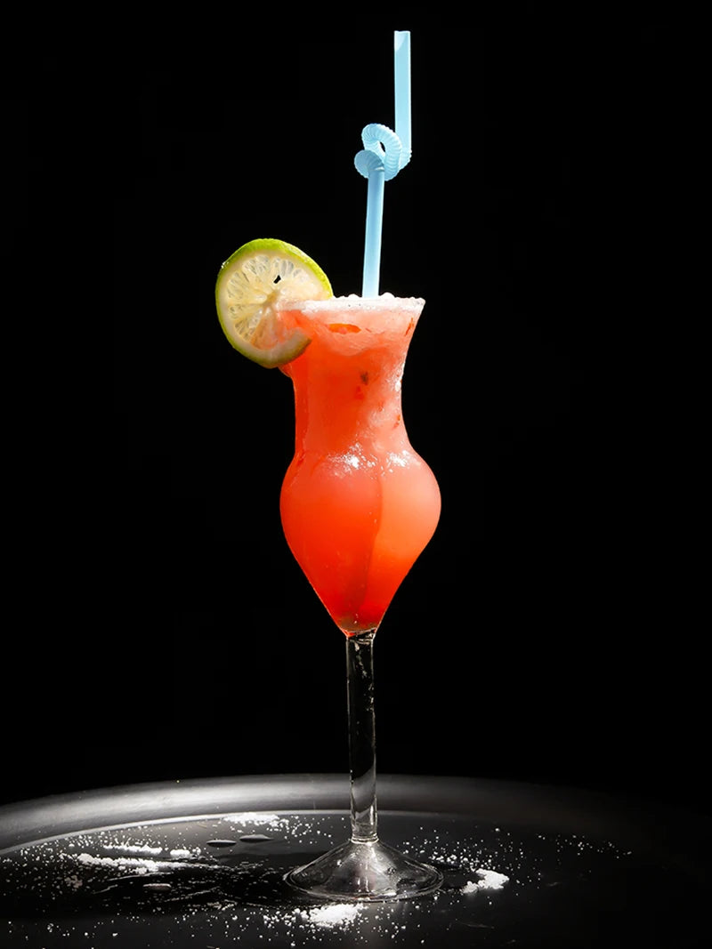 Bartender Black Silhouette Cocktail Glass