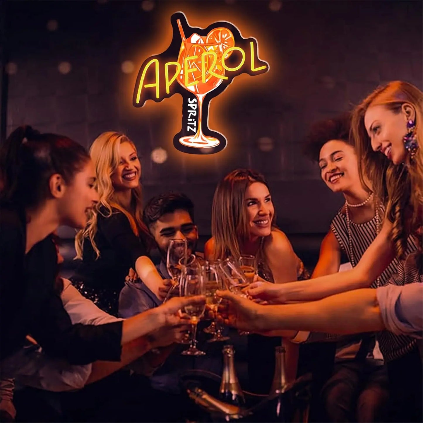 Bartender Black Aperol Spritz LED Neon Sign