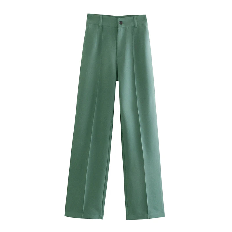 Bartender Black Women's High-Waist Straight-Leg Trousers