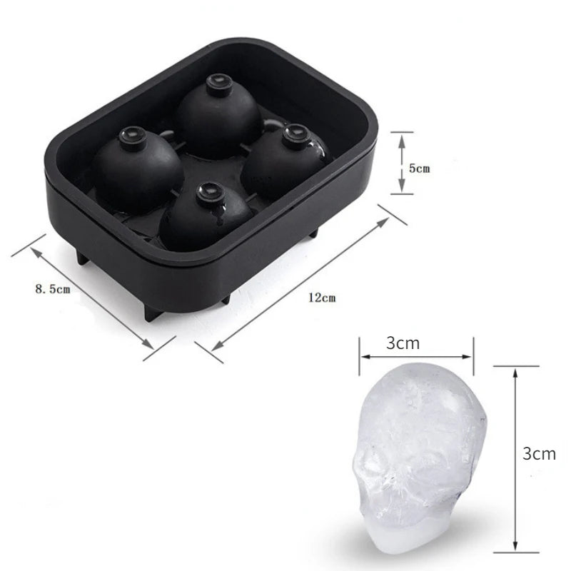 3D Skull Mold Whiskey Ice Cube Tray