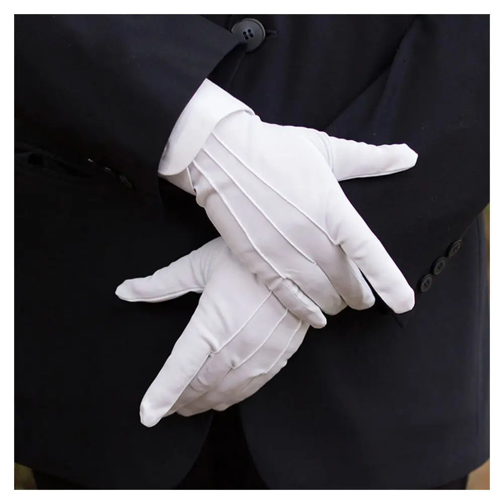 1 Pair Unisex White Cotton Work Gloves Serving/Waiters/Bartenders