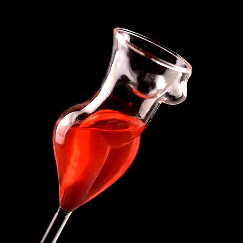 Bartender Black Silhouette Cocktail Glass