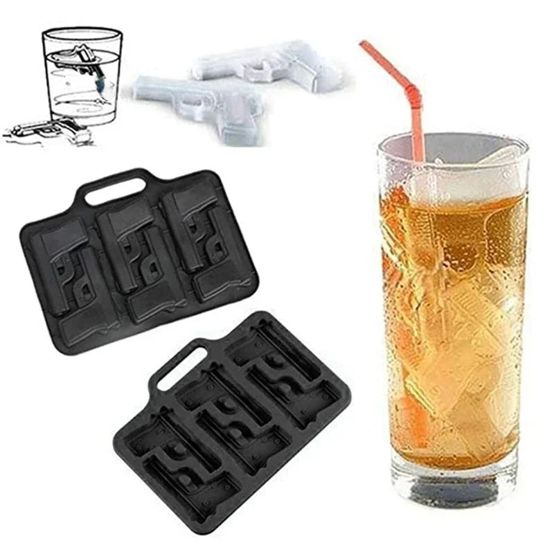 Gun Bullet Skull Ice Cube Maker DIY Ice Cube Tray