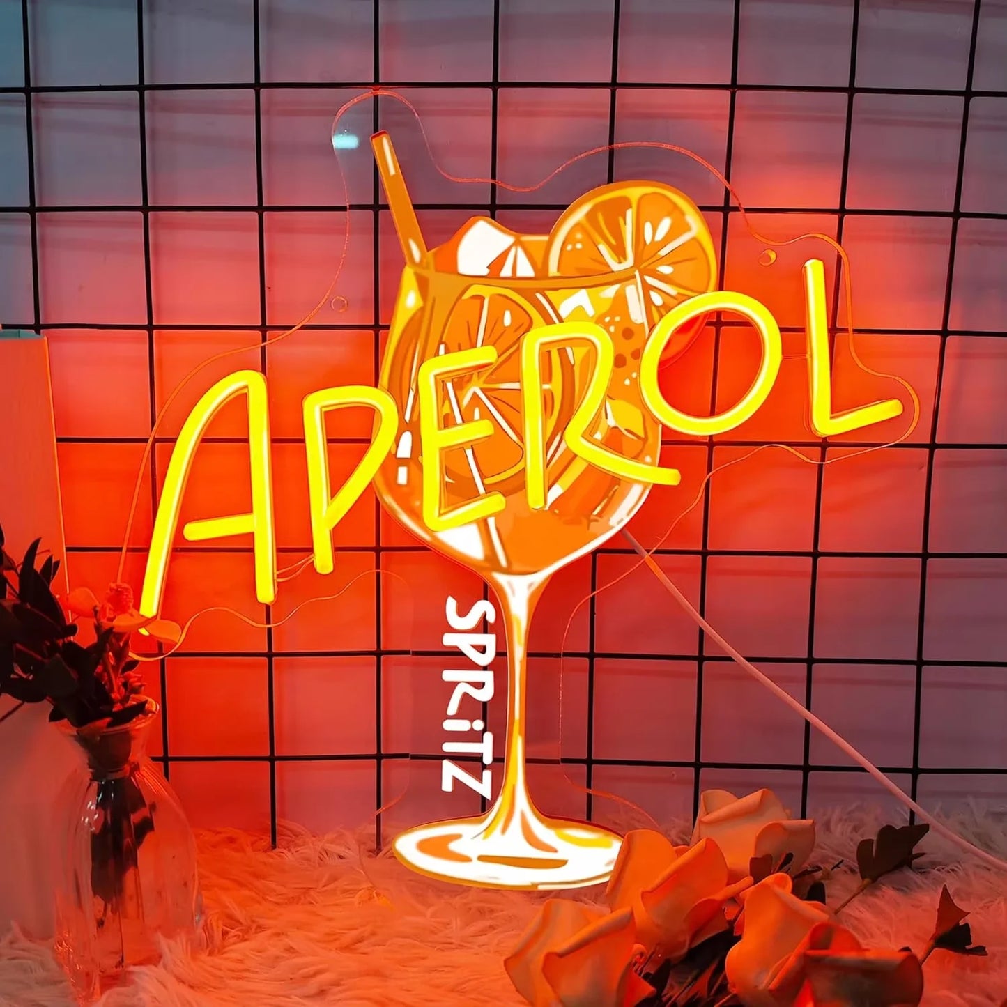 Bartender Black Aperol Spritz LED Neon Sign