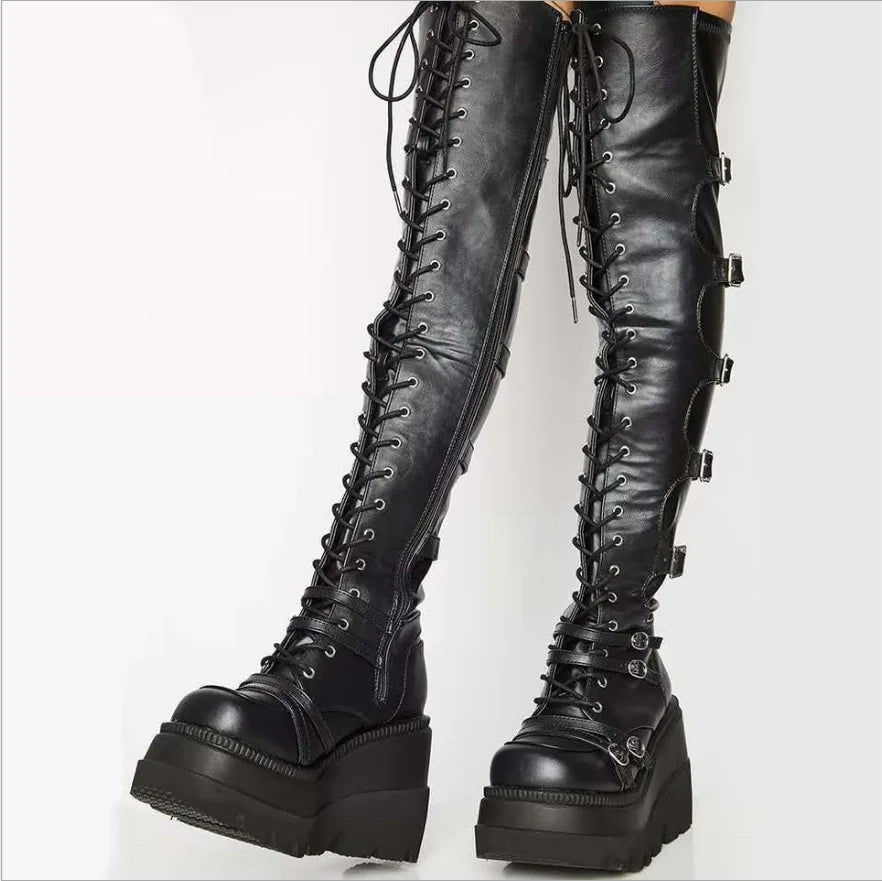 Thigh High Motorcycle Boot Over The Knee