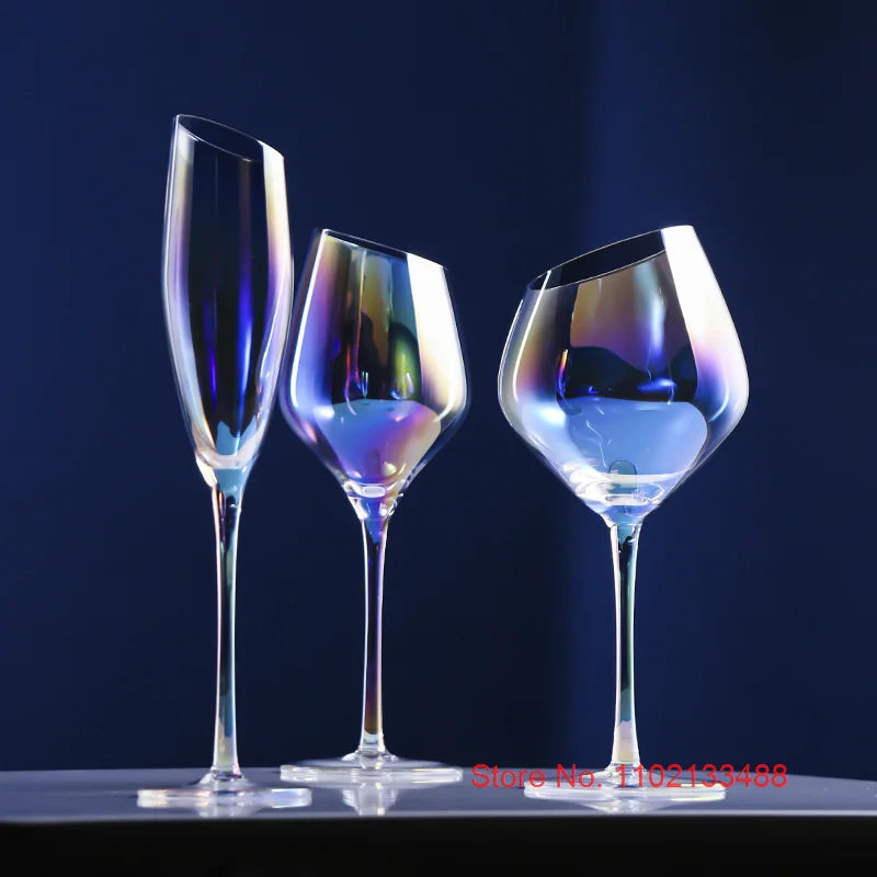 2 Pcs Color Pearl Crystal Wine Glass