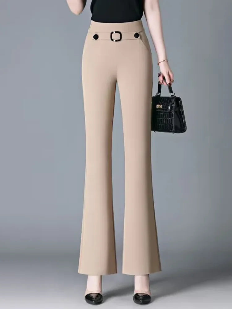 Bartender Black Women's High-Waist Slim Bootcut Pants