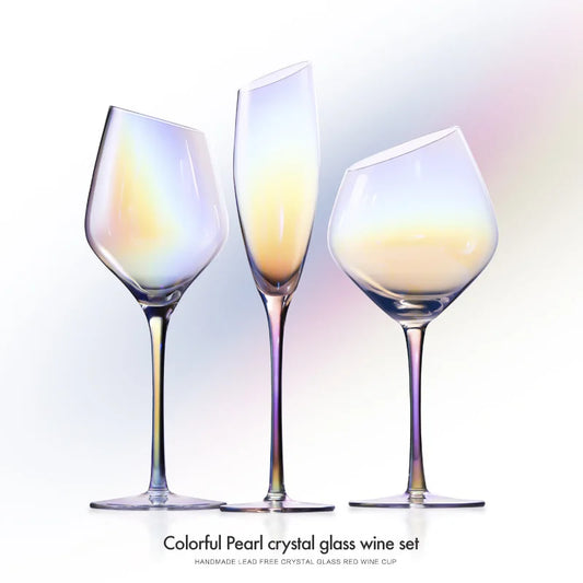 2 Pcs Color Pearl Crystal Wine Glass