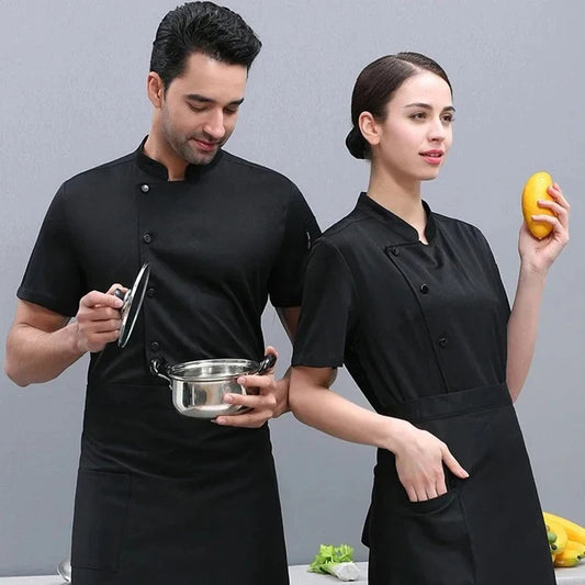 Bartender Black Breathable Mesh Chef Jacket