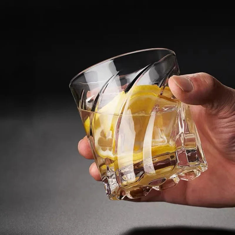 Bartender Black Diamond Cut Whiskey Glass