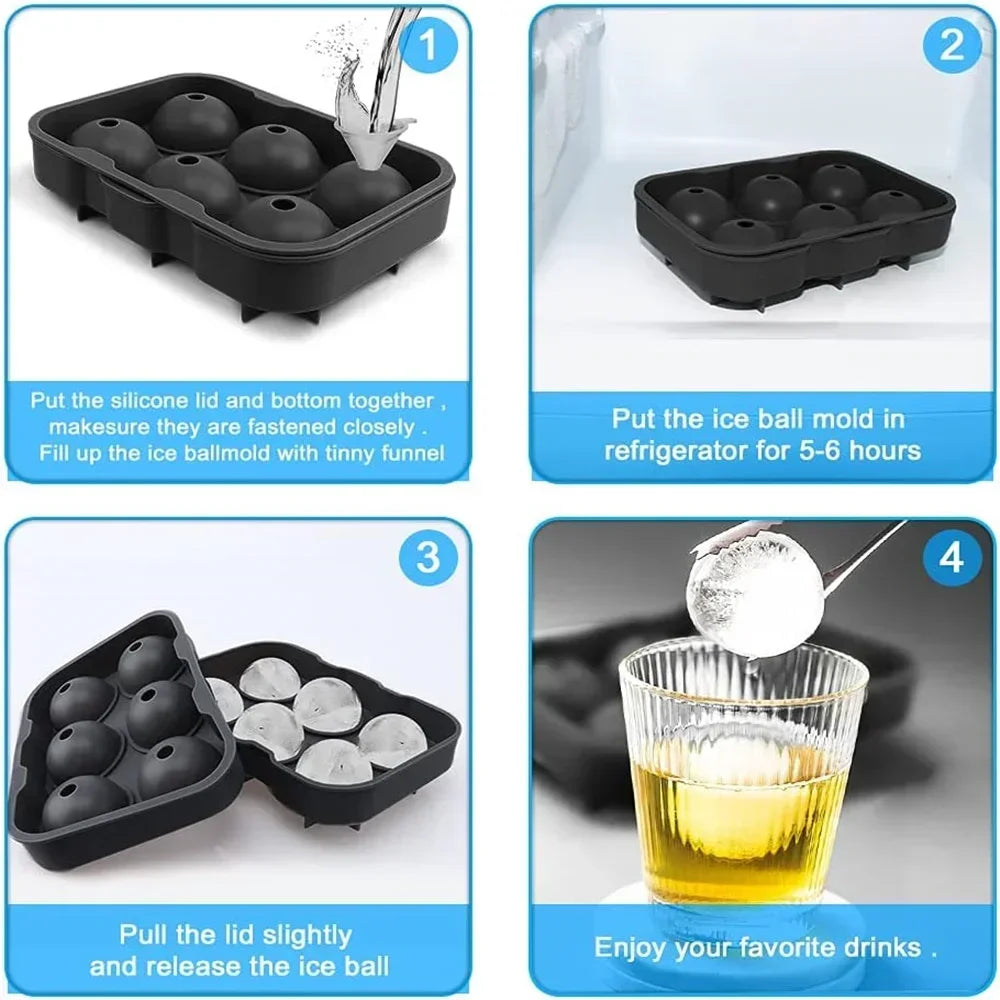 Bartender Black Silicone Ice Ball Mold