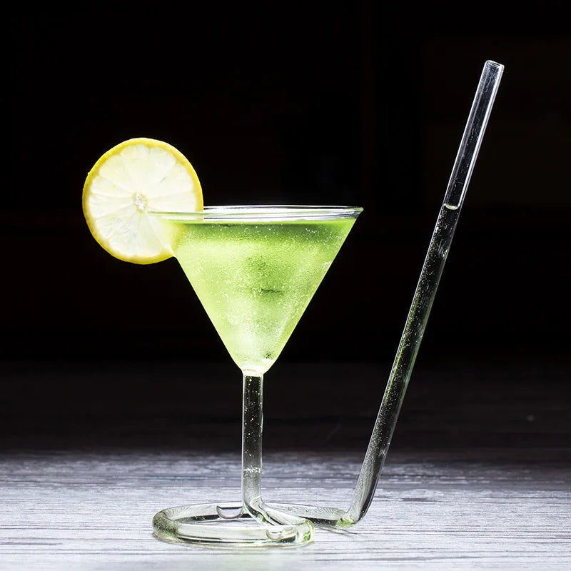Bartender Black Cocktail Goblet Glass with Pipette