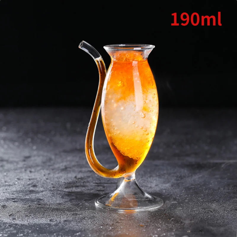 Bartender Black Cocktail Goblet Glass with Pipette