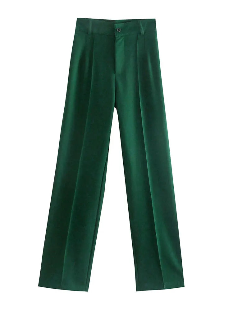 Bartender Black Women's High-Waist Straight-Leg Trousers