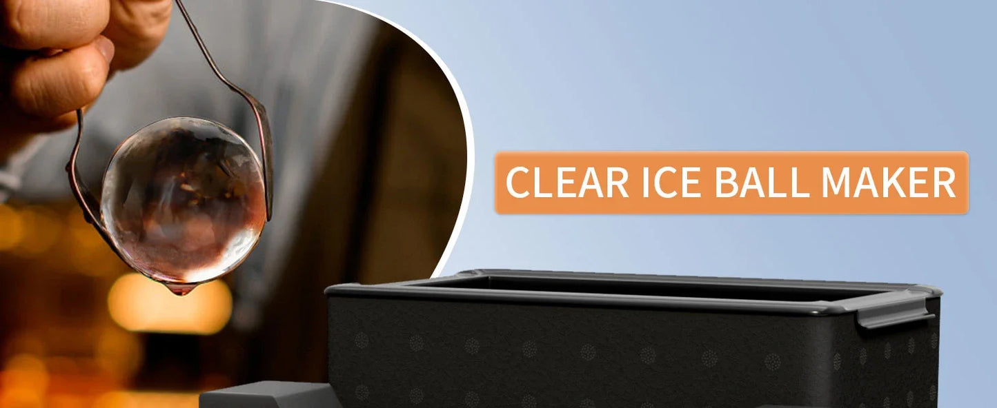 Bartender Black Crystal Clear Ice Sphere Maker