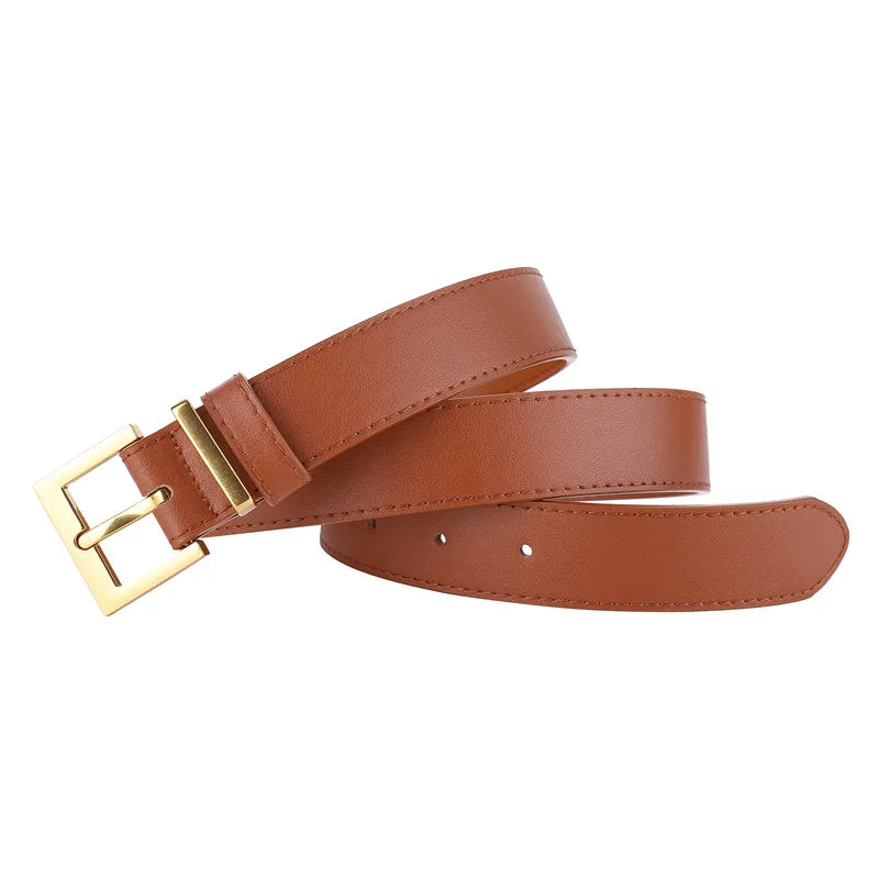 New Luxury Double Genuine Leather Belt for Women