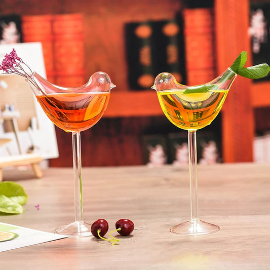 Bartender Black Bird-Shaped Cocktail Glass - Single