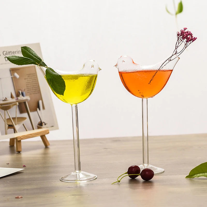 Bartender Black Bird-Shaped Cocktail Glass - Single