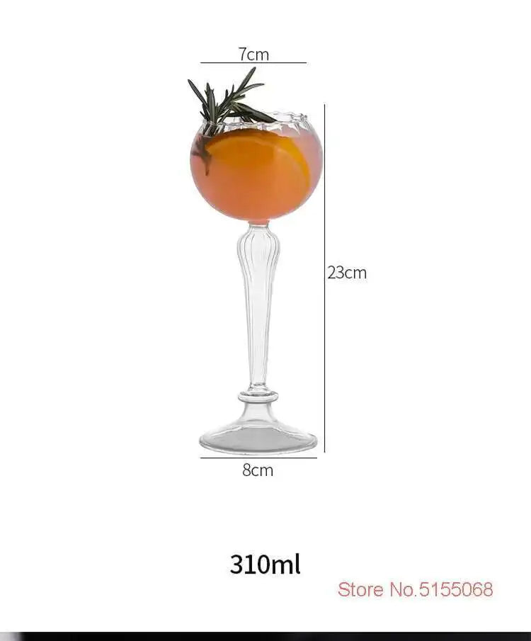Bartender Black Roman Column Cocktail Glass Set