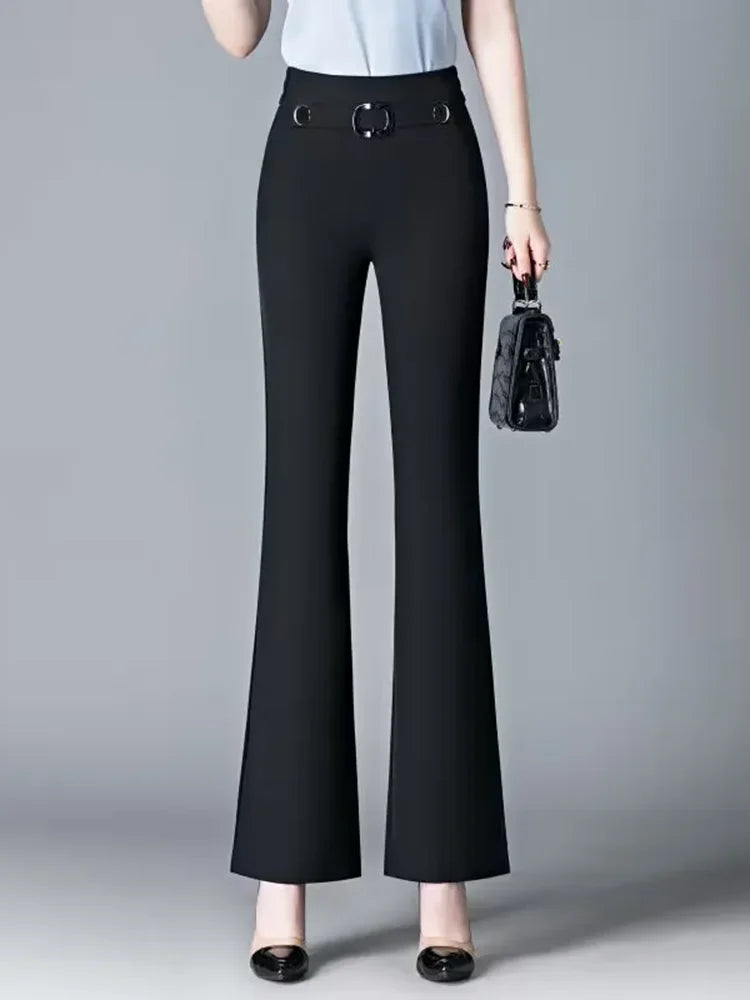Bartender Black Women's High-Waist Slim Bootcut Pants