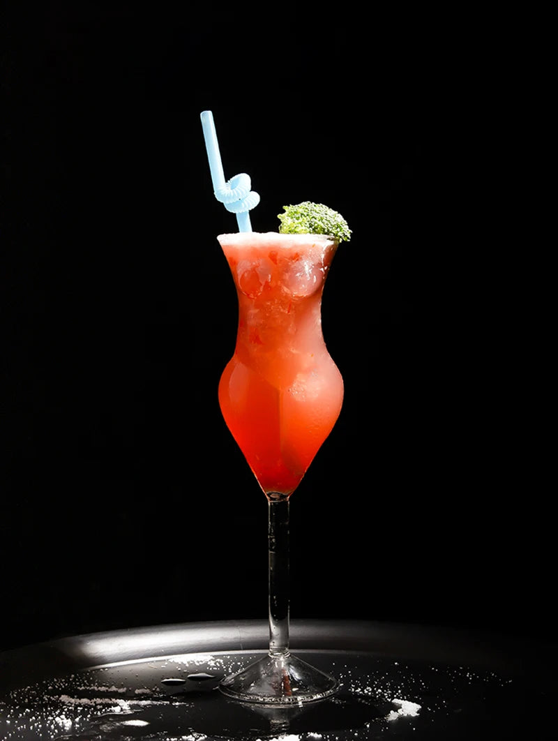 Bartender Black Silhouette Cocktail Glass