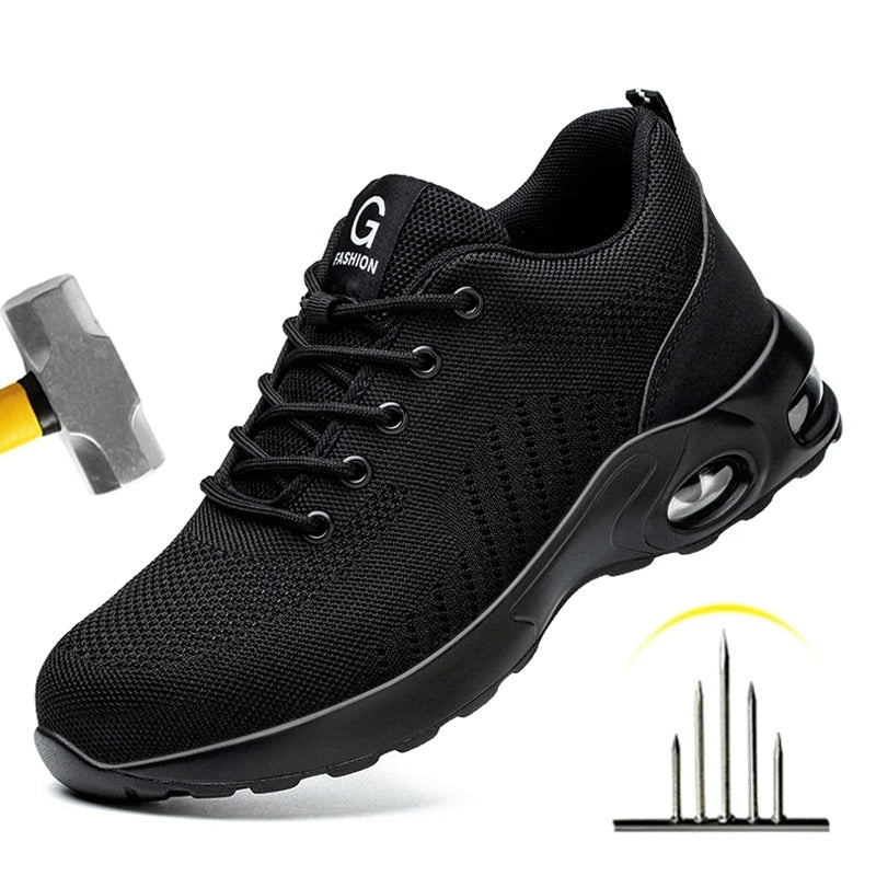 Bartender Black Men's Steel Toe Safety Work Shoes