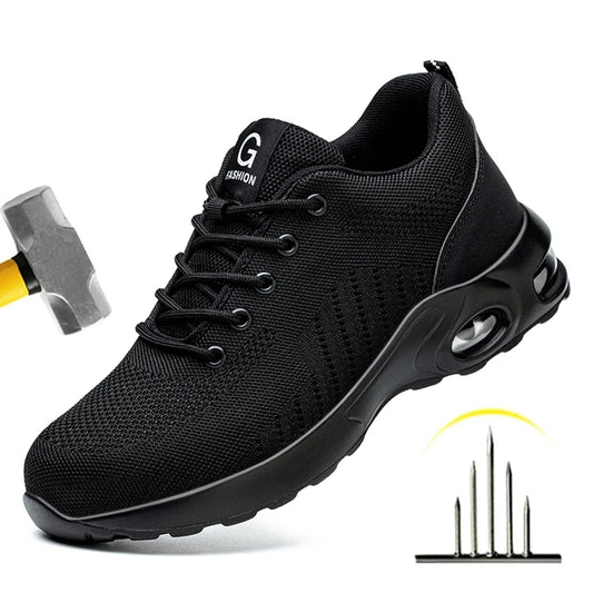 Bartender Black Men's Steel Toe Safety Work Shoes