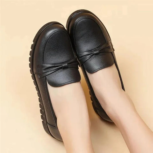 Bartender Black Women's Waterproof Leather Loafers