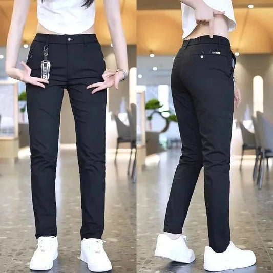 Bartender Black Women's Slim Straight Casual Pants