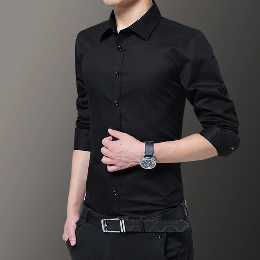 Bartender Black Men's Slim Fit Long Sleeve Shirt