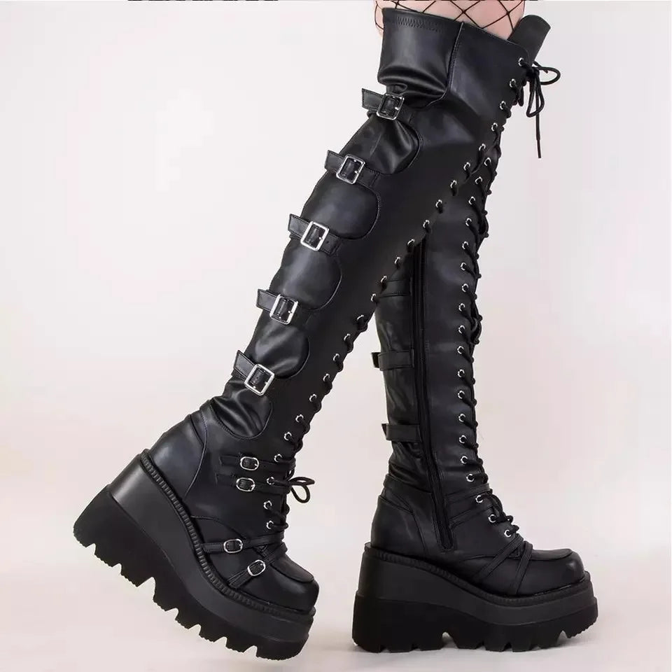 Thigh High Motorcycle Boot Over The Knee