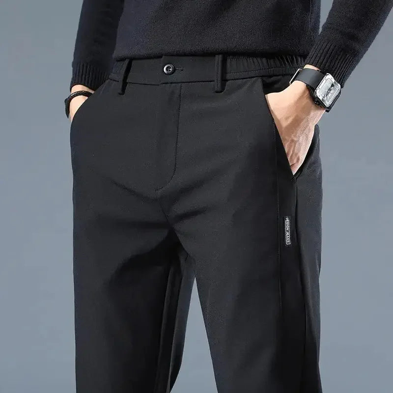 Bartender Black Men's Breathable Slim Bar Pants