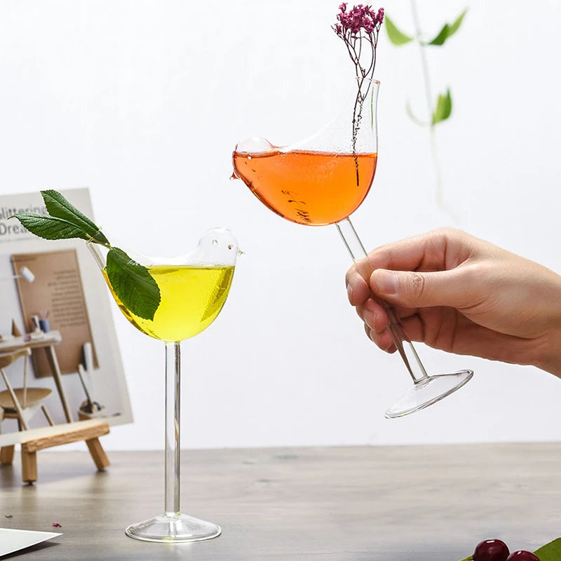 Bartender Black Bird-Shaped Cocktail Glass - Single