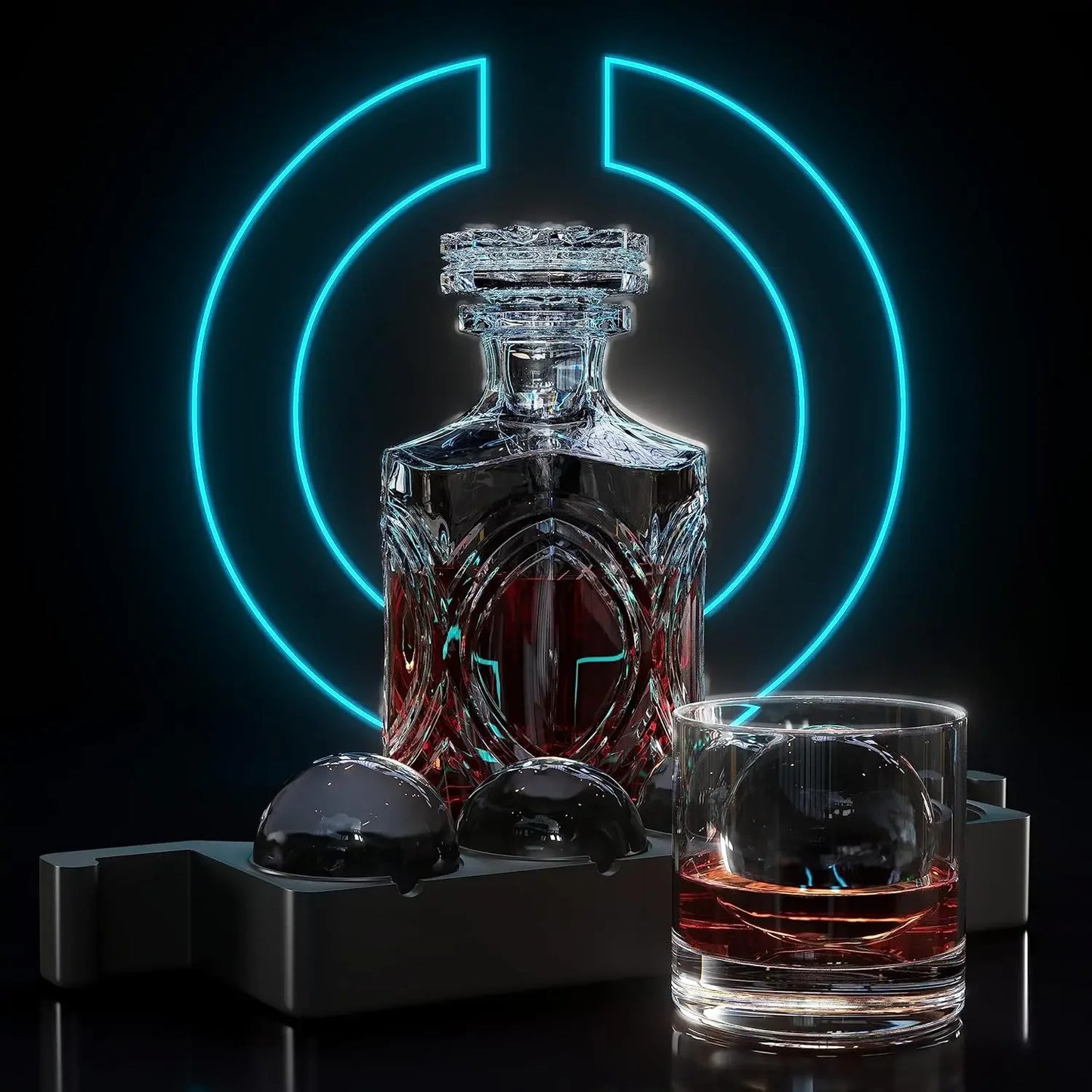Bartender Black Crystal Clear Ice Sphere Maker