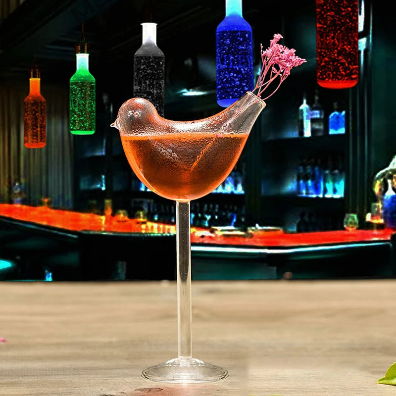 Bartender Black Bird-Shaped Cocktail Glass - Single