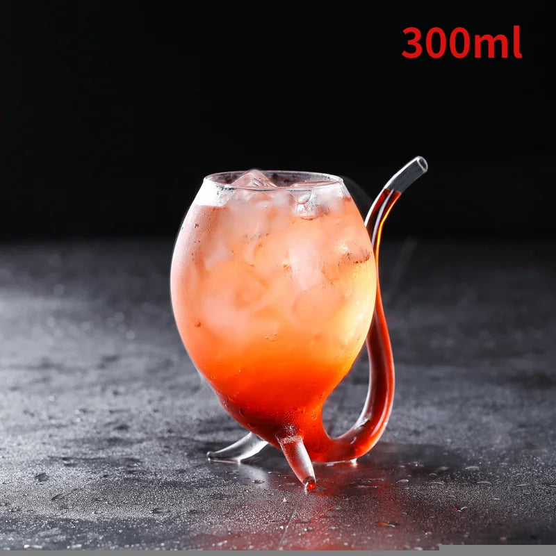 Bartender Black Cocktail Goblet Glass with Pipette