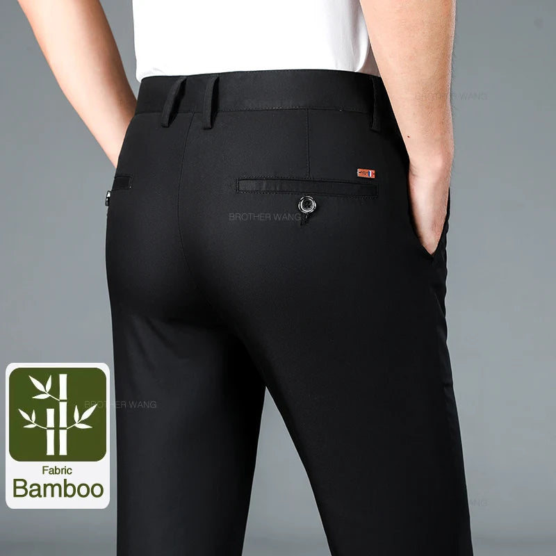 Bartender Black Men's Bamboo Stretch Dress Pants