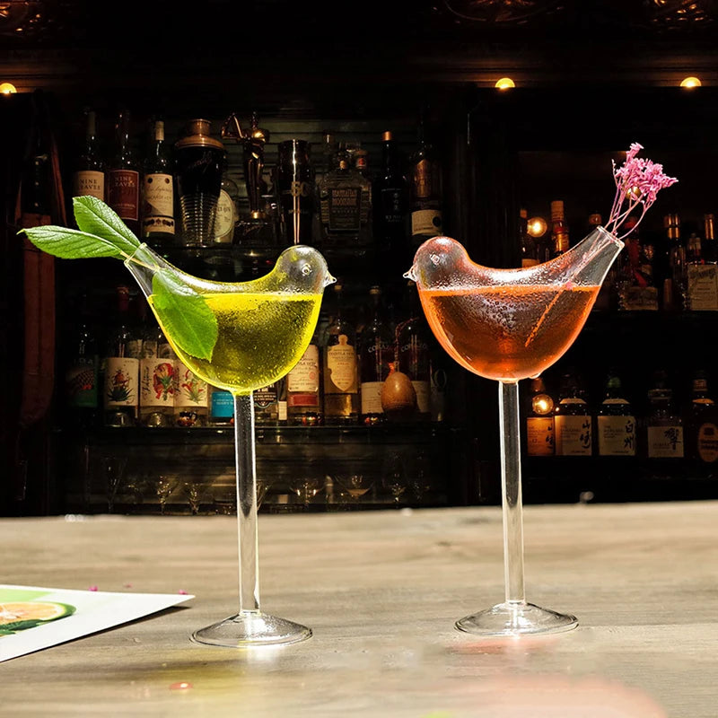 Bartender Black Bird-Shaped Cocktail Glass - Single
