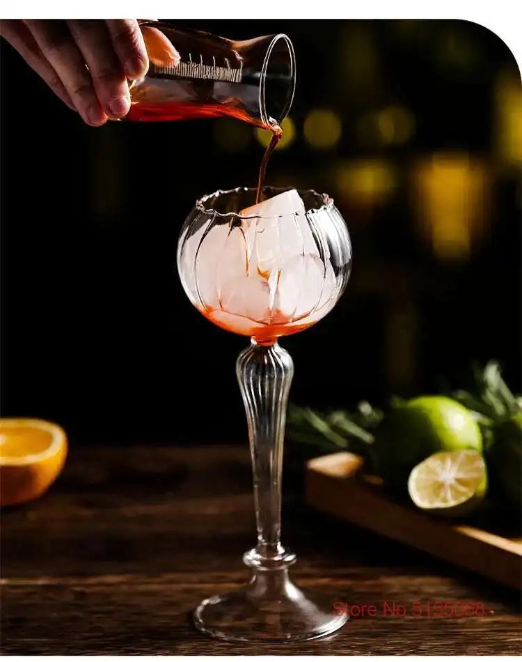 Bartender Black Roman Column Cocktail Glass Set