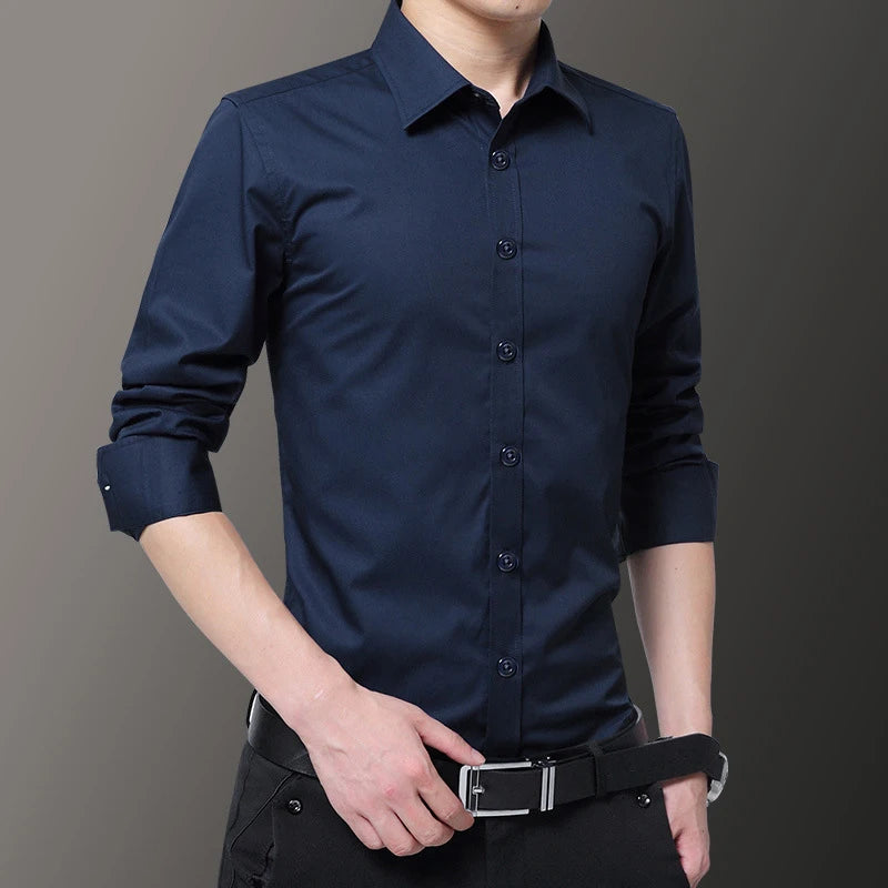 Bartender Black Men's Slim Fit Long Sleeve Shirt