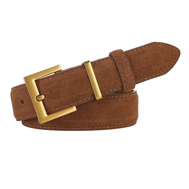 New Luxury Double Genuine Leather Belt for Women