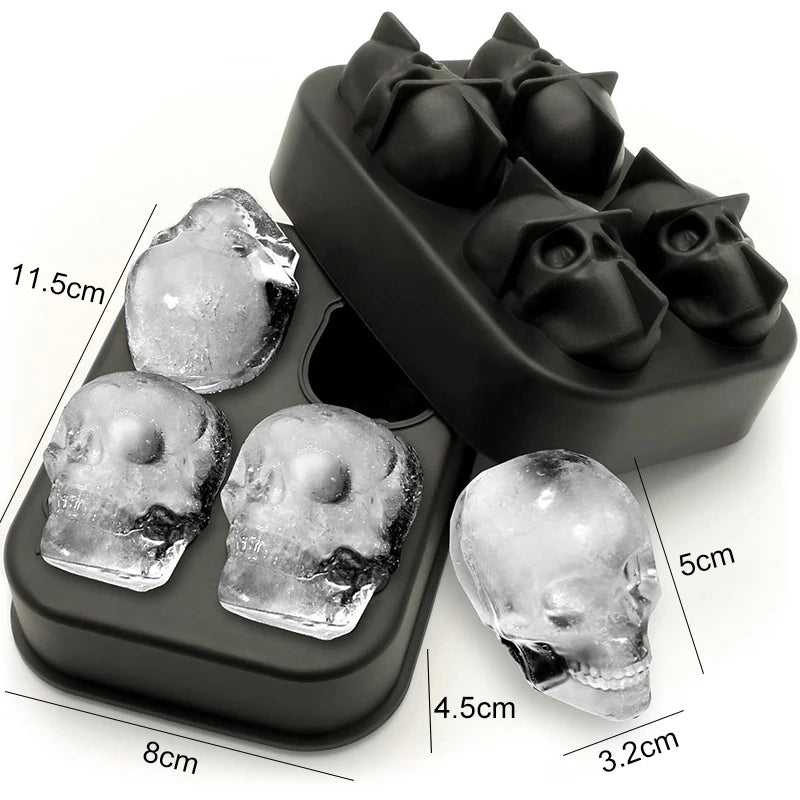 Silicone Diamond Skull Ice Mold Tray