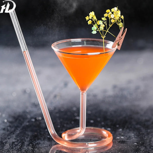Bartender Black Cocktail Goblet Glass with Pipette