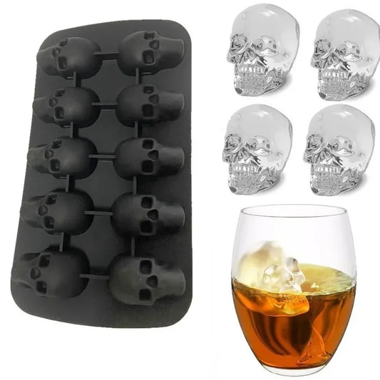 10 Cells 3D Skull Ice Cube DIY Whiskey Cocktail Ball